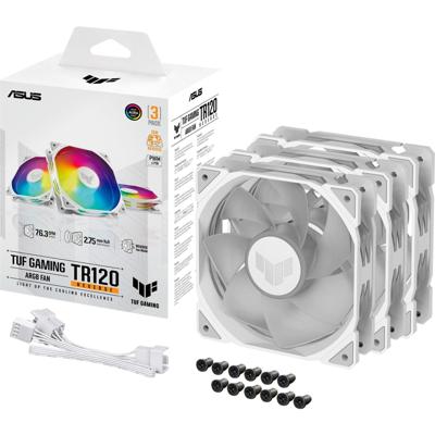 Asus TUF GAMING TR120 FAN ARGB RE PC-ventilator Wit (b x h x d) 120 x 120 x 28 mm Incl. LED-verlichting Asus TUF GAMING TR120 FAN ARGB RE PC-ventilator Wit (b x h x d) 120 x 120 x 28 mm Incl. LED-verlichting