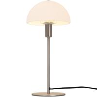 Kleine tafellamp wit & geborsteld staal met E14 fitting en schakelaar Norlux Ellen 20 40 cm - thumbnail