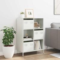 Hoge kast 68x39x103,5 cm staal wit - thumbnail