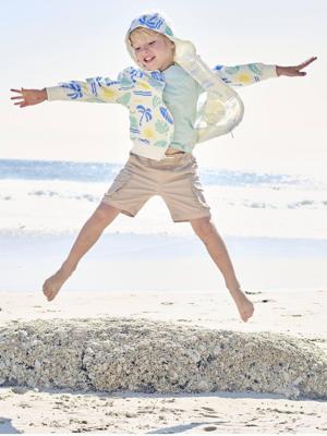 Gemakkelijk aan en uit te trekken battle short voor jongens beige