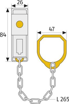 ABUS ABTS21542 Deurketting met overwerpring Zilver
