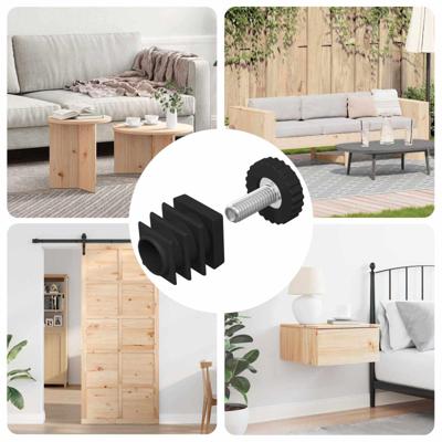 Meubel Levelers Verstelbaar 12 pcs Zwart M6 PP