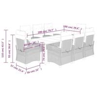 9-delige Tuinset met kussens poly rattan bruin - thumbnail