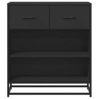 Dressoir 68x35x76 cm bewerkt hout zwart - thumbnail