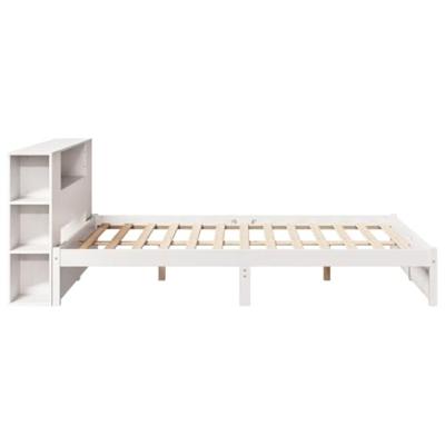 Bed met boekenkast zonder matras grenenhout wit 140x190 cm