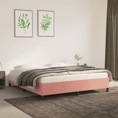 Bedframe fluweel roze 160x200 cm