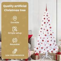 Kunstkerstboom met 300 LED Wit 180 cm PVC en staal - thumbnail