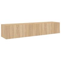 Tv-wandmeubels met LED 2 st 80x35x31 cm sonoma eikenkleurig - thumbnail