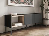 Tv-meubel JULIE 2 deuren acacia/zwart - thumbnail