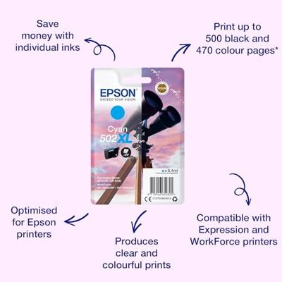 Epson inktpatroon cyaan 502 XL T 02W2