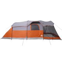Tunneltent 8-persoons waterdicht grijs en oranje - thumbnail