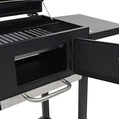 VidaXL Houtskoolbarbecue met onderplank zwart