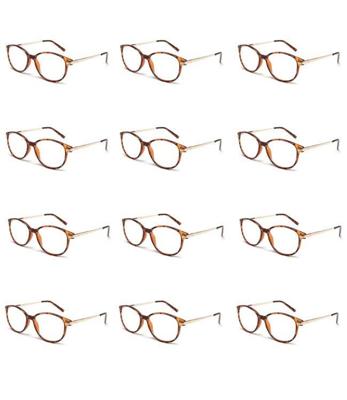 Spectrum 12 stuks leesbril havana/ goud assorti klassiek rond