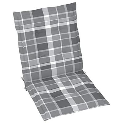 VidaXL Tuinstoelkussens 4 st 100x50x3 cm oxford stof ruitpatroon grijs - thumbnail