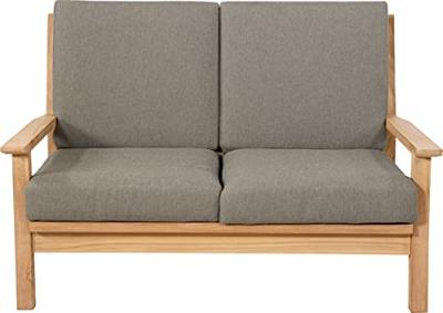 Loungebank teak incl. kussens 124cm
