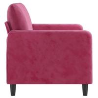 Tweezitsbank 120 cm fluweel wijnrood - thumbnail