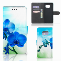 Samsung Galaxy S7 Edge Hoesje Orchidee Blauw - Cadeau voor je Moeder - thumbnail