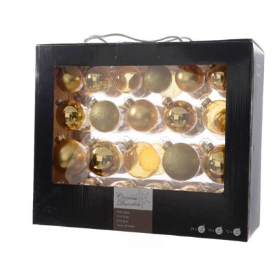 Decoris kerstballen set Glas 42st Goud 5-6-7cm