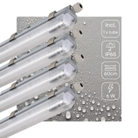 4 PACK - LED&apos;s Light Complete LED TL lamp met LED buis 60 cm - Binnen en buiten - 1100 lm - 1x6W - thumbnail