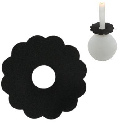 Stjernsund kaarsenring loua bloem zwart mat 9,3 cm | 48 stuks