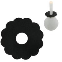 Stjernsund kaarsenring loua bloem zwart mat 9,3 cm | 48 stuks - thumbnail