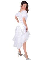 Luxe satijn rok met kant wit - thumbnail