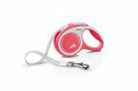 Flexi New Comfort Tape Grijs & Rood Extra Kleine 3m Intrekbare Hondenriem/Leiding voor honden tot 12kgs/26lbs - thumbnail