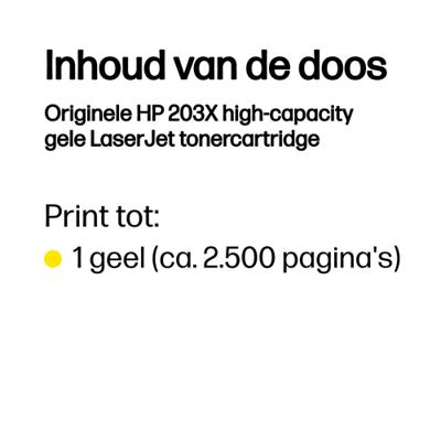 HP 203X originele LaserJet gele toner grote capaciteit (CF542X) voor HP Color LaserJet Pro M254 / M280 / M281 - thumbnail