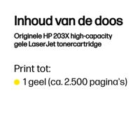 HP Toner 203X Origineel Geel 2500 bladzijden CF542X - thumbnail