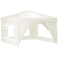 Partytent inklapbaar met zijwanden 3x3 m crmekleurig - thumbnail