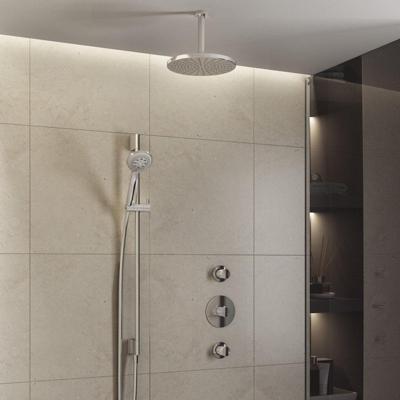Hotbath Buddy - Inbouw Regendoucheset - 2 Stopkranen - Thermostatisch - Plafondbuis 15 cm - Hoofddouche 250 mm - Ronde Handdouche 3 Standen - Glijstang 900 mm - Waterbesparend - V01