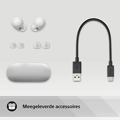Sony WFC700NW.CE7 WF-C700N Draadloze Noise Cancelling oordopjes Hele dag comfortabel en stevig in de oren Tot 15 uur batterijduur met oplaadcase Wit 3 maten