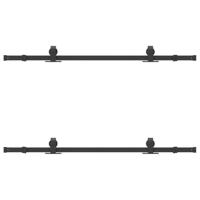 Doos met onderdelen voor schuifdeur 152,5 cm staal zwart - thumbnail