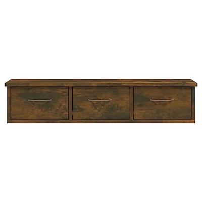 Wandkast 88x26x18,5 cm bewerkt hout gerookt eikenkleurig Wandkast 88x26x18,5 cm bewerkt hout gerookt eikenkleurig