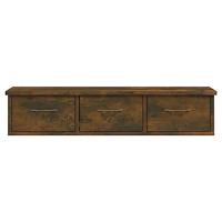 Wandkast 88x26x18,5 cm bewerkt hout gerookt eikenkleurig - thumbnail