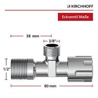 Kirchhoff Sifon voor wastafelsifons, 1 1/4" x 32 mm, met montage en 2x haakse-kraan - 98800104 - thumbnail
