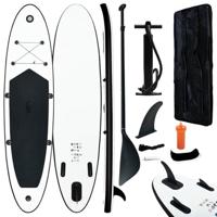 VidaXL Stand-up paddleboard opblaasbaar zwart en wit - thumbnail