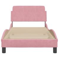 Bedframe met hoofdeinde zonder matras 80x200 cm fluweel roze - thumbnail