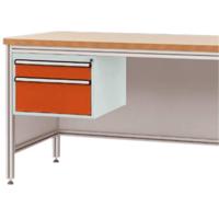 Manuflex ZB4575.2001 Behuizing onderbouw voor alu-werkbanken, gebruiksh. 300 mm met 2 lades, voor tafel diepte 600 mm - thumbnail
