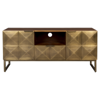 Dutchbone TV-meubel 'Volan' mangohout 135cm, kleur goud - thumbnail