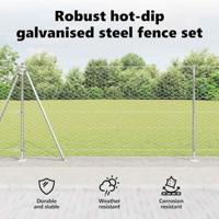 VidaXL Afrasteringspaal zilver 10 x 1,2 m (50 mm gaas) staal - thumbnail