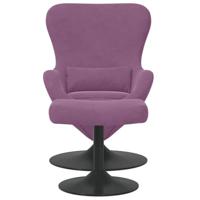 Hangstoel met voetensteun fluweel paars - thumbnail
