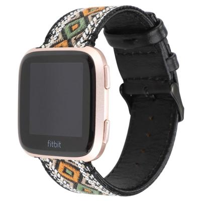 Voor Fitbit versa etnische stijl lederen riem (retro)