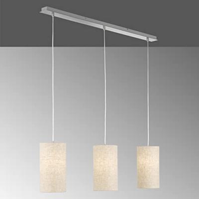 Fischer & Honsel 3-licht hanglampThor met zandkleur linnen - 60584