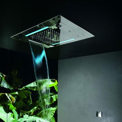 Hoofddouche Hotbath Mate 48x63 cm Triple Met Twist Inbouw LED Geborsteld Nikkel