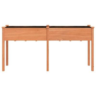 VidaXL Plantenbak met voering 161x45x76 cm massief vurenhout bruin