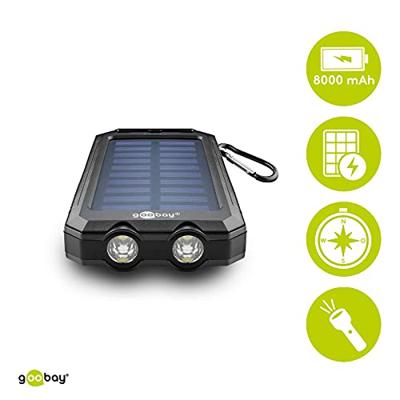 Goobay Goobay 49216 Solar Powerbank 8000 mAh, 2x USB-A Anschlüsse, LED-Anzeige, Schwarz 49216 Lader op zonne-energie Laadstroom zonnecel 200 mA 8000 mAh Goobay Goobay 49216 Solar Powerbank 8000 mAh, 2x USB-A Anschlüsse, LED-Anzeige, Schwarz 49216 Lader op zonne-energie Laadstroom zonnecel 200 mA 8000 mAh