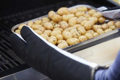 Lange handschoenen uit katoen en aluminiumisolatie zwart 40 cm BBQ Barbecook - Barbecook