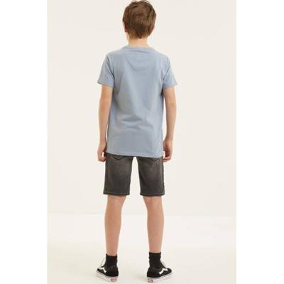 Petrol Industries T-shirt met logo lichtblauw/neon groen