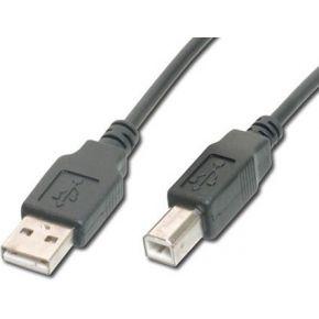 Digitus AK-300105-018-S USB-kabel USB 2.0 USB-A stekker, USB-B stekker 1.80 m Zwart Rond, Afgeschermd (dubbel)